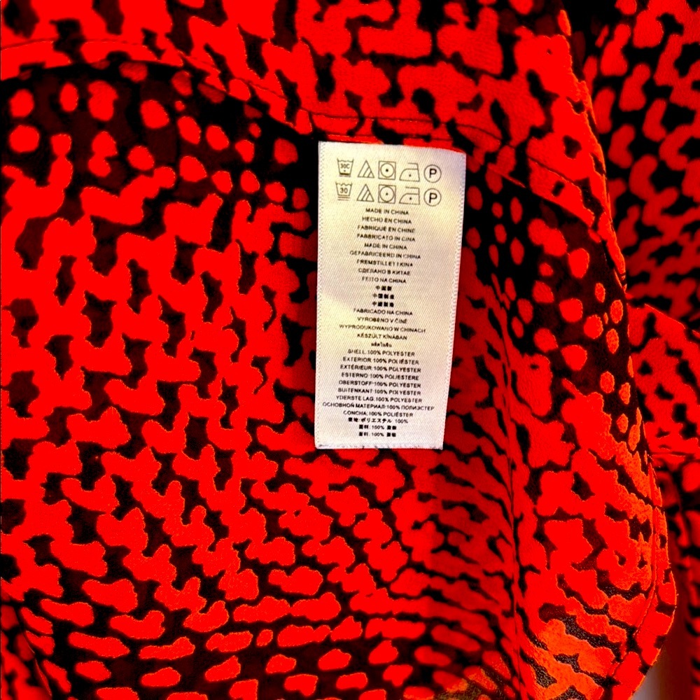 Size M, Michael Kors Orange /brown Blouse - Picture 3 of 7